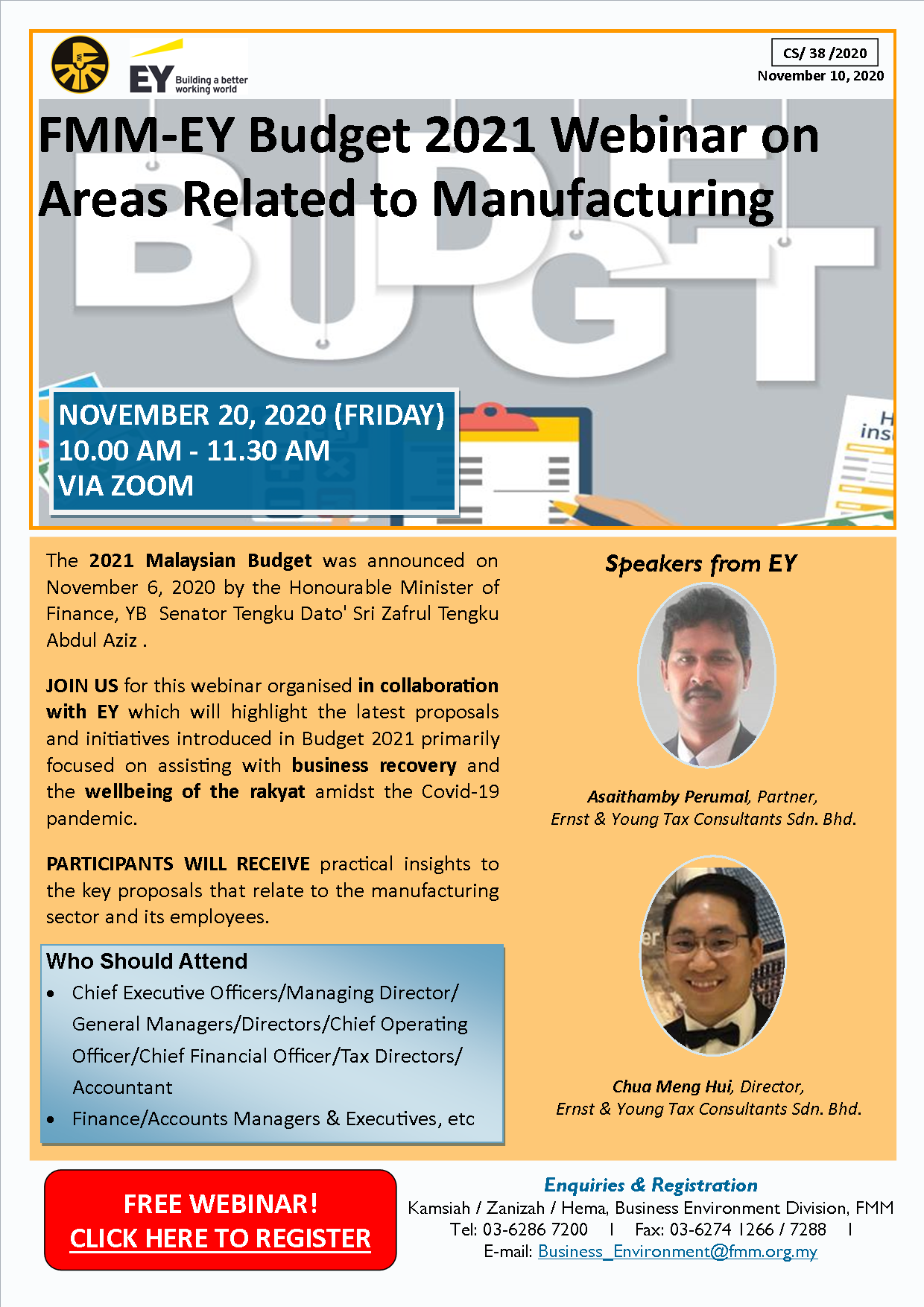 FREE Webinar: FMM-EY Budget 2021 Webinar on Areas Related to 