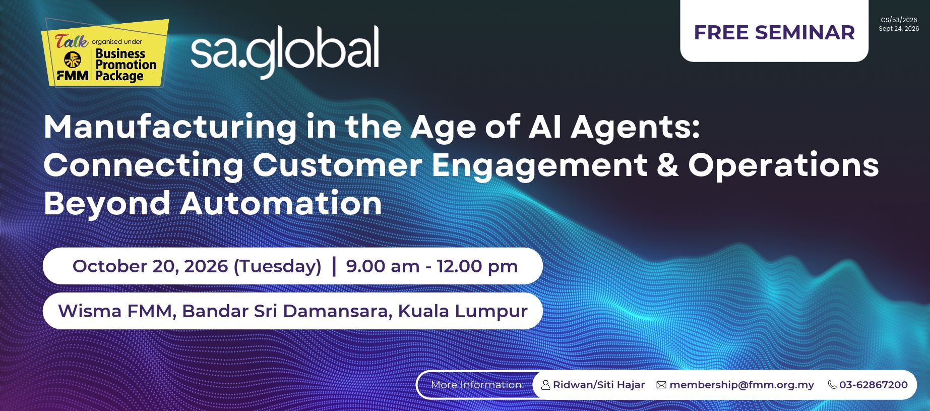 Manufacturing in the Age of AI Agents: Connecting Customer Engagement & Operations Beyond Automation (20 Oct)