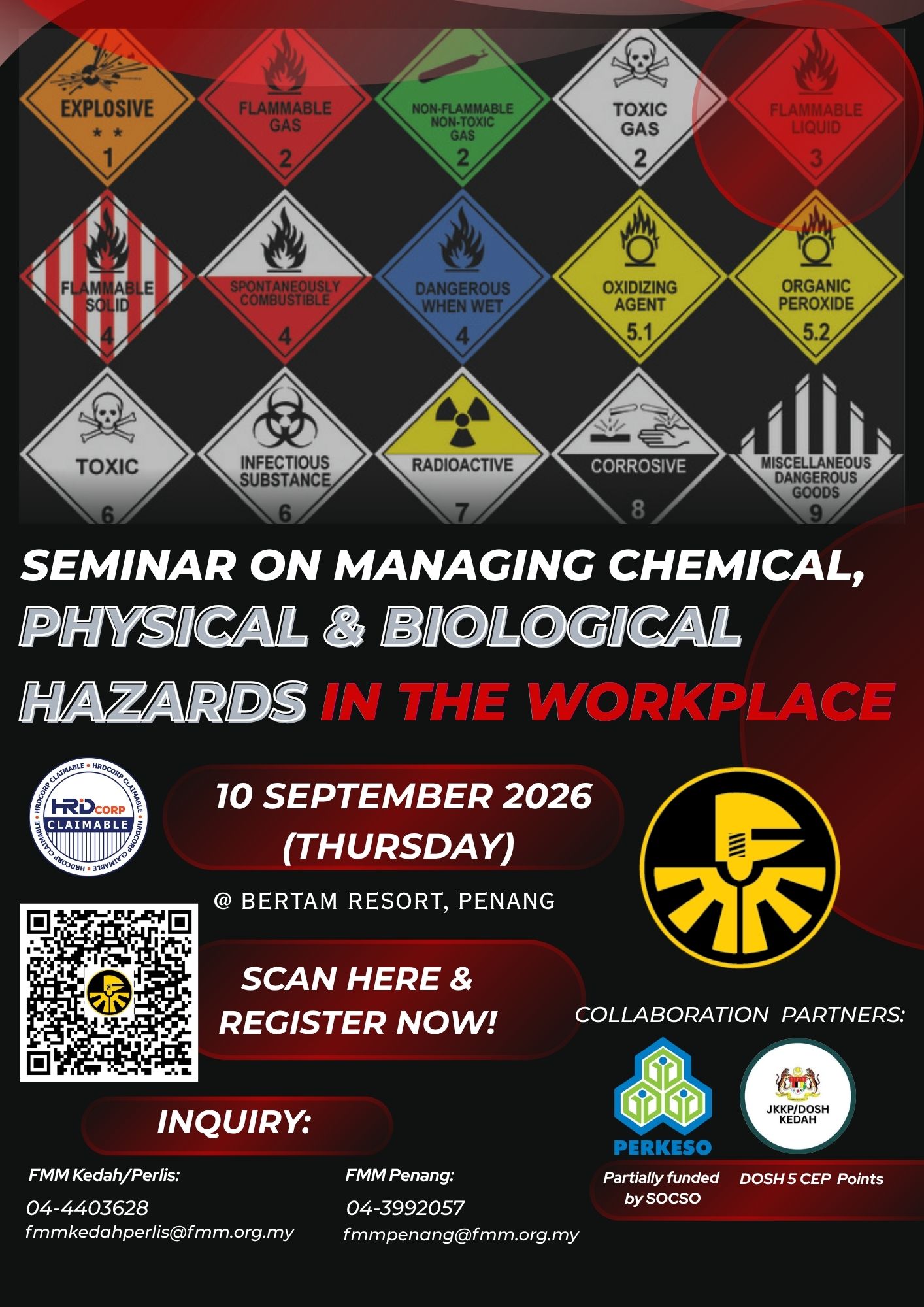 SEMINAR ON MANAGING CHEMICAL, PHYSICAL & BIOLOGICAL HAZARDS IN THE WORKPLACE